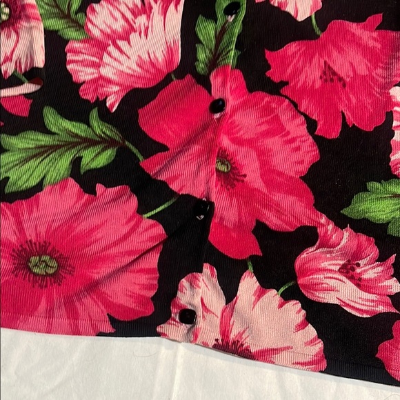 August Silk Black and Pink Floral Cardigan - Picture 6 of 9